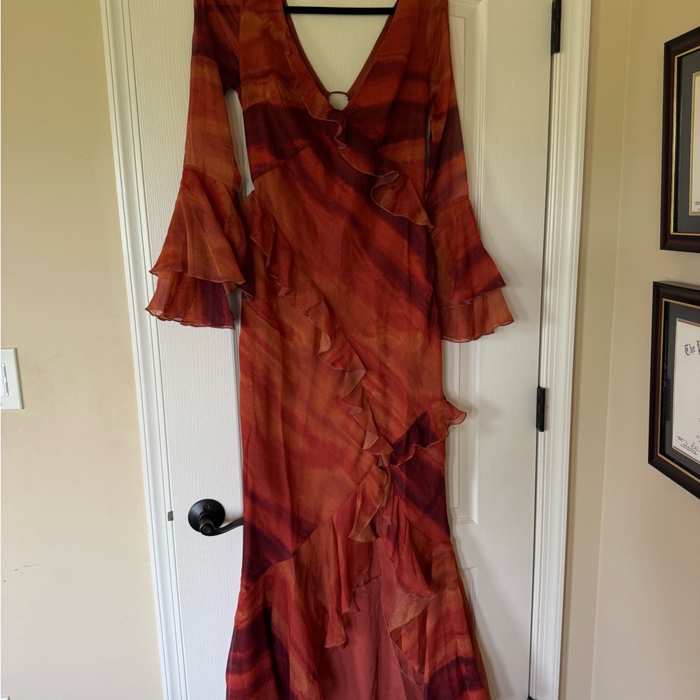 Red orange ASOS design maxi dress